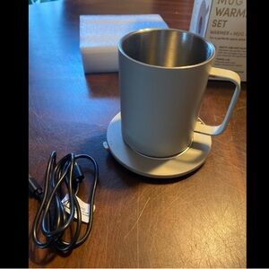 Silver Mug Warmer Set with Handle - Brand Unknown